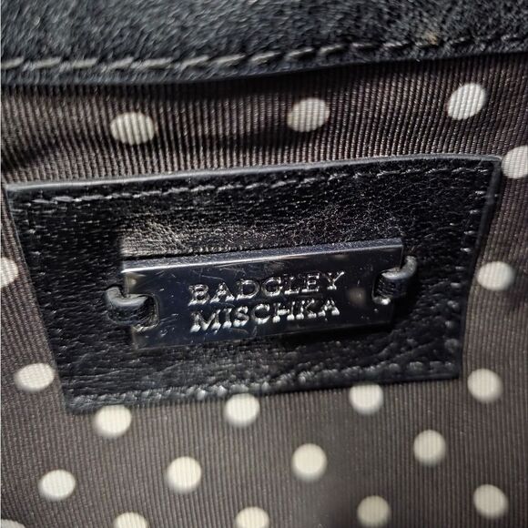 BADGLEY MISCHKA Black Leather Hobo Shoulder Bag - Picture 8 of 8